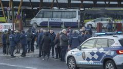 Imagen de archivo de uno de los paros en el transporte de pasajeros por carretera el pasado mes de diciembre.