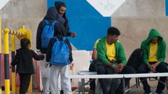 Un grupo de migrantes llegados a Fuerteventura, en agosto