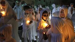Procesi�n de la Santa Compa�a de Cambados el a�o pasado.