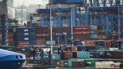Contenedores en el puerto de Hamburgo