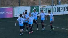 Los jugadores del Boiro celebran el gol contra el equipo de A Estrada
