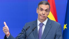El presidente del Gobierno, Pedro Snchez, en la rueda de prensa para hacer balance del curso poltico.