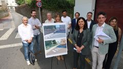 Candia, Javier Arias y varios concejales locales celebraron la transformacin de la antigua sede de Aspnais y que se derribe su muro