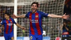 Sergi Roberto celebra su hist�rico gol