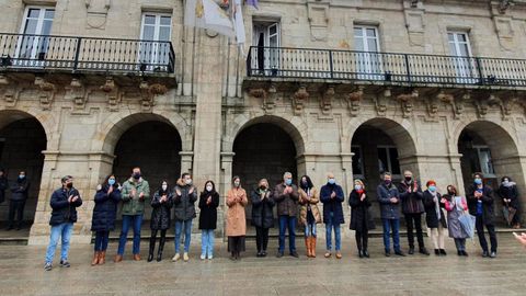 Minuto de silencio en el Concello de Lugo por el naufragio del Villa de Pitanxo.