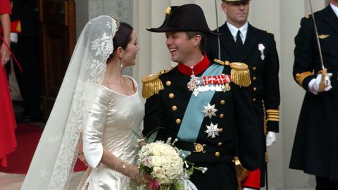 Mary Donaldson y el pr�ncipe Federico de Dinamarca, el d�a de su boda el 14 de mayo del 2004