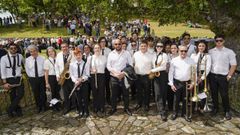 La banda de m�sica de Lobios, en una actuaci�n en la fiesta de la Virxe do Viso, en Lobeira.