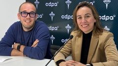 Daniel Agra y Patricia Aneiros en la presentaci�n del partido patrocinado en A Malata. 