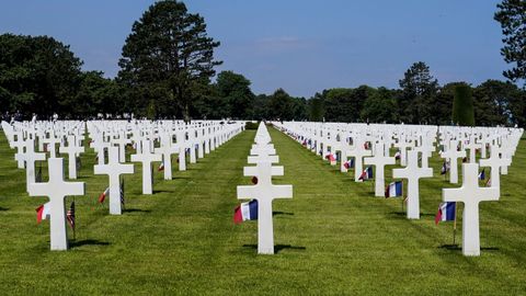 Vista del cementerio americano en Normanda 