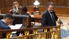 El portavoz en el Congreso de los Diputados del PNV, Aitor Esteban, dirigi�ndose a la tribuna para intervenir en el debate de investidura de Pedro S�nchez.