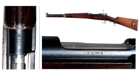 Carabina Mauser de cerrojo hecha en 1895 hecha en Oviedo