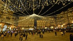 Encendido de la iluminaci�n navide�a el a�o pasado en Ourense.