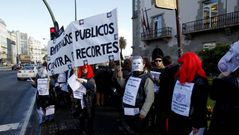 Concentraci�n de funcionarios por los recortes en A Coru�a