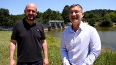 Rub�n Garc�a y Iago Tabar�s en el embalse de Cachamu��a