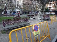 Las vallas en la plaza de Espa�a indican que las obras est�n a punto de empezar. 