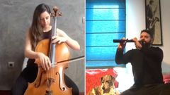 Margarida Mari�o e Abraham Cupeiro interpretan virtualmente a d�o a peza Oblivion, de Astor Piazzola