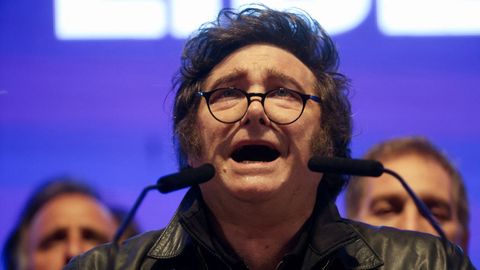 Javier Milei, durante el acto de cierre de campaa en Rosario (Santa Fe)