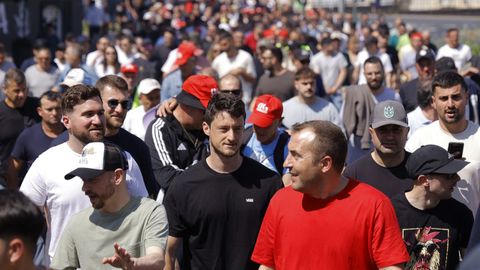 La manifestaci�n del metal por el centro de Ferrol
