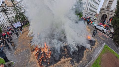 As� fue la tractorada en Oviedo convocada por URA, USAGA, COAG y ASAJA contra el acuerdo de libre comercio entre la Uni�n Europea y los pa�ses del Mercosur