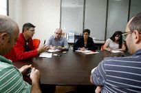 Los miembros de la ejecutiva comarcal de Uni�ns Agrarias mantuvieron ayer un encuentro en Lal�n.