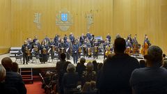 Un minuto de silencio no Auditorio de Galicia.