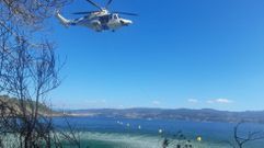Rescate de un herido en Area de Agra, en Sanxenxo