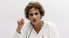 La presidenta de Navarra, Mar�a Chivite, en la Comisi�n de Investigaci�n sobre licitaci�n y adjudicaci�n de obras p�blicas del Ejecutivo de la comunidad foral.