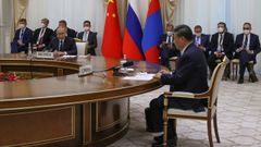 Vladimir Putin y Xi Jinping, durante la reuni�n en Samarcanda