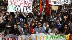 Manifestaciones de estudiantes contra la reforma laboral en Par�s