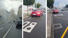 Incendio de un coche en Nar�n, cerca de la discoteca Ink