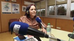 Sandra Insua en los estudios de Radio Voz