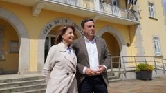 La ministra Raquel Sánchez y Valentín González Formoso, este jueves en As Pontes.