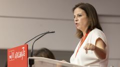 La delegada del Gobierno en Asturias, Adriana Lastra, interviene en el Comit Federal del partido celebrado este sbado en la sede del partido en la madrilea calle de Ferraz.