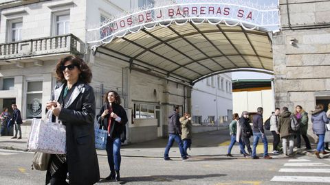 Entrada principal del astillero Barreras, en donde la actividad ayer era mnima