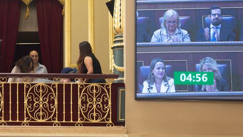 Una persona enferma de ELA asisti al pleno del Congreso en el que sigui con la tramitacin de tres leyes para ayudar a pacientes que sufren esta enfermedad.