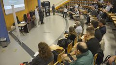 Autoridades y expertos, este jueves durante el inicio de la jornada Ourensec.