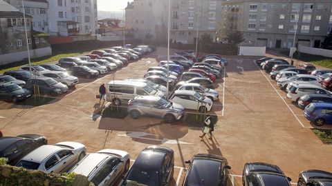 El aparcamiento se encontraba ayer totalmente lleno desde primera hora de la ma�ana