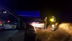 Imagen del control realizado en la A-54 para interceptar al conductor que dio 1,70 de tasa de alcohol