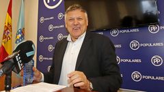 Telmo Mart�n, cuando present� su candidatura por el PP a la alcald�a de Sanxenxo