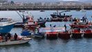 Contra la geolocalizacin y la declaracin telemtica de capturas se movilizaron miles de pescadores gallegos en la primavera del 2021