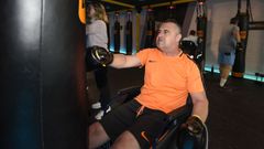 Usuarios de Amizade en la clase de fitboxing que hacen cada martes