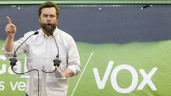 El portavoz parlamentario de Vox, Espinosa de los Monteros, en un imagen de archivo durante un mitin en Galicia