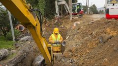 Imagen de archivo de unas obras en una senda peatonal