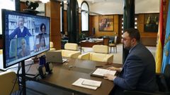Adri�n Barb�n preside el Consejo de Gobierno online, con los consejeros de Educaci�n, Desarrollo Rural, Cultura y Derechos Sociales en la pantalla 