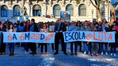 Protestas de profesores en Oporto, Portugal.