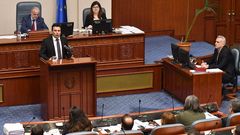 Zoran Zaev.El presidente de Macedonia del Norte, Zoran Zaev, en una sesin parlamentaria