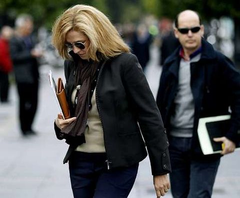 La infanta, el pasado viernes, camino de su trabajo.