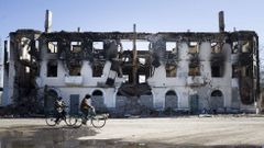 Edificio en ruinas en Deb�ltsevo. 