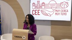 La alcaldesa de Cee, Margot Lamela, durante su presentaci�n en Fitur