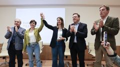 De izquierda a derecha, José Tomé, la ministra Isabel Rodríguez, Lara Méndez, Víctor Formoso y José Ramón Gómez Besteiro
